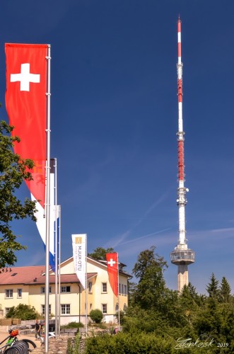 Uetliberská televízna veža nad Zürichom - Fernsehturm Uetliberg  